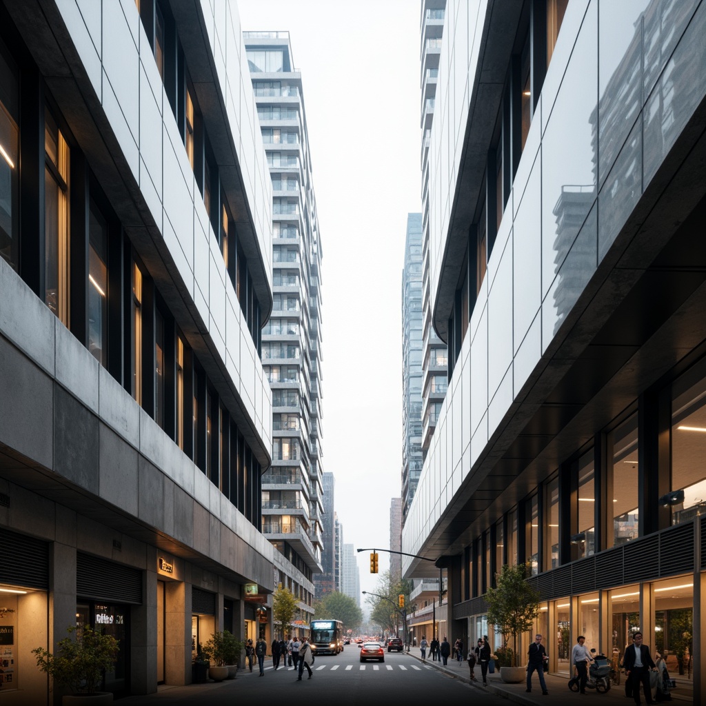 Prompt: Sleek curvilinear buildings, streamlined modern architecture, Art Deco influences, metallic materials, polished chrome accents, rounded edges, smooth lines, dynamic shapes, futuristic vibes, urban cityscape, morning mist, soft warm lighting, shallow depth of field, 1/1 composition, symmetrical framing, high-contrast colors, reflective surfaces, ambient occlusion.