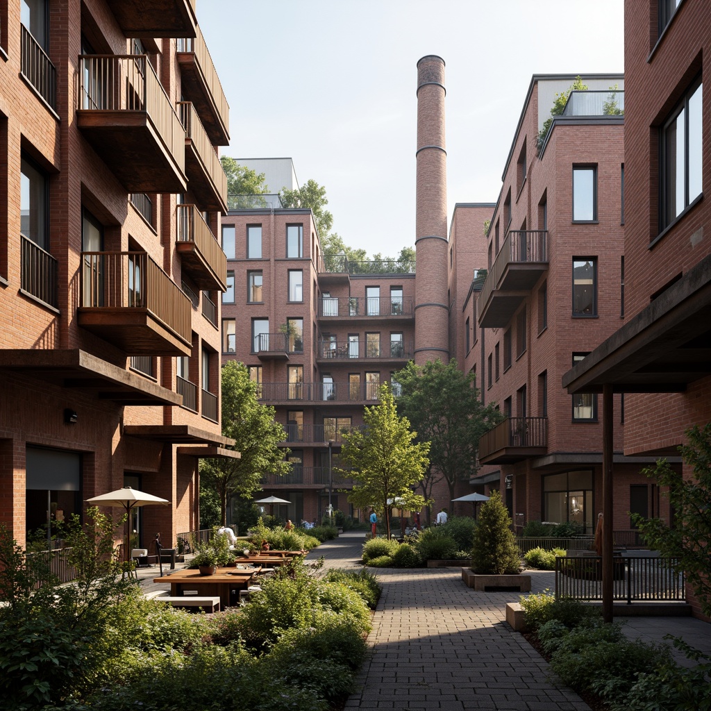 Prompt: Industrial heritage site, exposed brick buildings, rusty metal structures, reclaimed wood accents, vintage factory equipment, urban renewal, mixed-use development, adaptive reuse, modern amenities, sleek glass facades, corten steel cladding, brutalist architecture, post-industrial landscape, overgrown vegetation, abandoned machinery, nostalgic atmosphere, warm golden lighting, shallow depth of field, 2/3 composition, realistic textures, ambient occlusion.