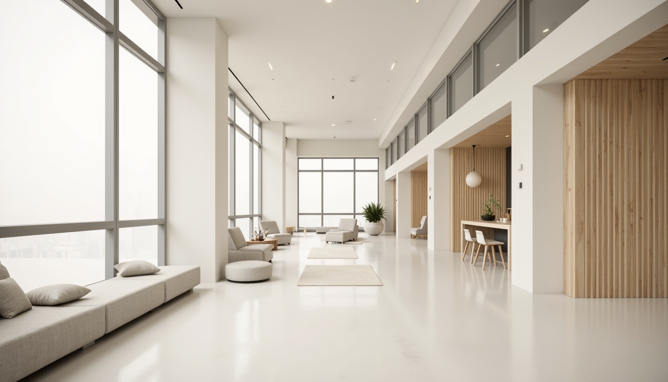 Prompt: Monochromatic minimalistic interior, soft creamy whites, gentle beige tones, subtle gray accents, natural wood textures, sleek metal frames, minimalist furniture, sparse decorative elements, ample negative space, warm diffused lighting, shallow depth of field, 1/1 composition, realistic renderings, ambient occlusion.