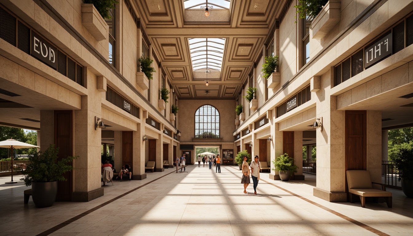 Prompt: Elegant metro station, academic architectural style, grand entrance halls, high ceilings, marble flooring, ornate columns, intricate moldings, warm beige tones, rich wood accents, sophisticated lighting fixtures, modern signage systems, sleek metal railings, comfortable seating areas, lush greenery, natural stone walls, subtle texture variations, shallow depth of field, 1/1 composition, realistic reflections, ambient occlusion.