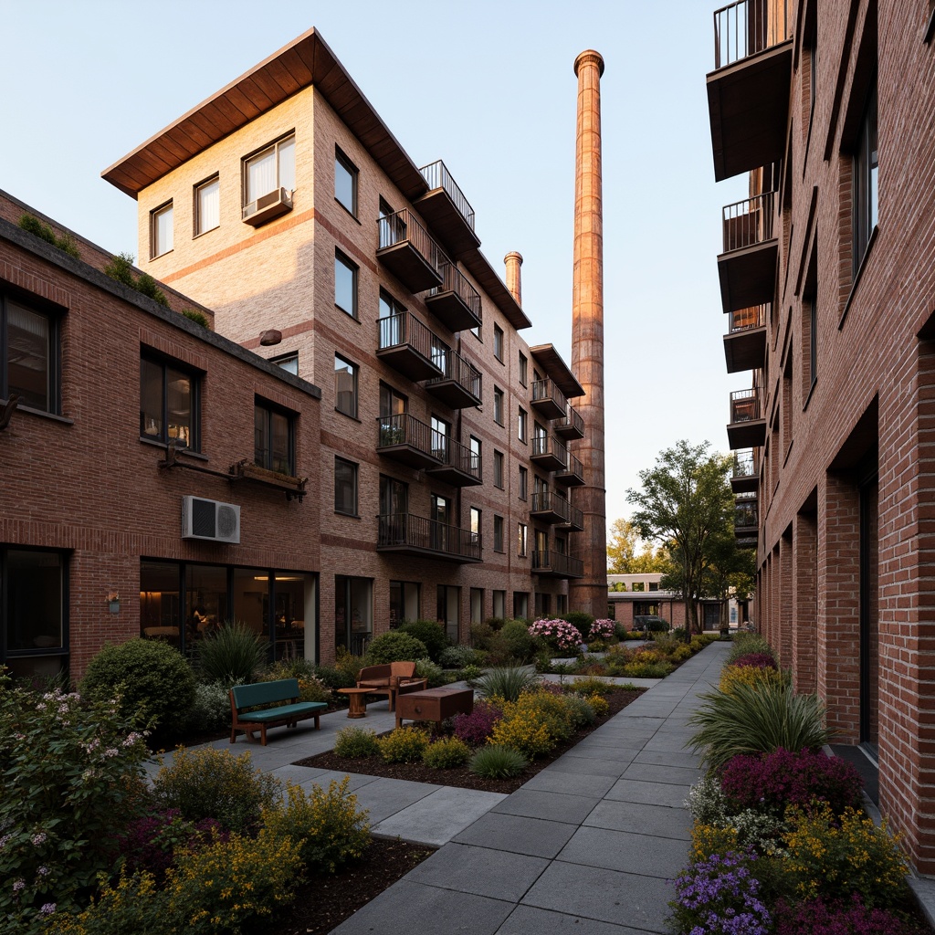 Prompt: Industrial heritage site, exposed brick buildings, rusty metal structures, reclaimed wood accents, vintage factory equipment, urban renewal, mixed-use development, adaptive reuse, modern amenities, sleek glass facades, corten steel cladding, brutalist architecture, post-industrial landscape, overgrown vegetation, abandoned machinery, nostalgic atmosphere, warm golden lighting, shallow depth of field, 2/3 composition, realistic textures, ambient occlusion.