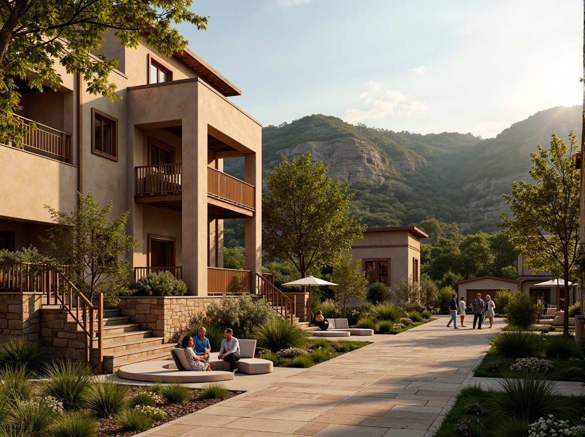 Prompt: Rustic winery facade, Mediterranean-inspired architecture, earthy tones, stone walls, wooden accents, curved lines, ornate metalwork, vine-covered trellises, lush greenery, rolling hills, sunny afternoon, warm golden lighting, shallow depth of field, 2/3 composition, symmetrical balance, realistic textures, ambient occlusion.