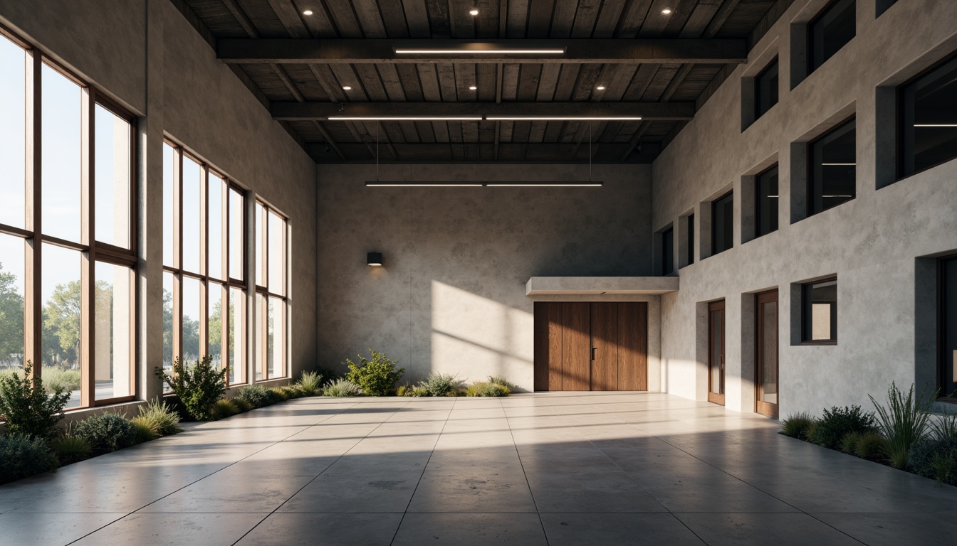 Prompt: Minimalist building facade, clean lines, monochromatic color scheme, industrial materials, exposed ductwork, polished concrete floors, floor-to-ceiling windows, natural light pouring in, soft warm glow, subtle shadows, recessed lighting fixtures, hidden LED strips, ambient illumination, 1/1 composition, shallow depth of field, realistic textures, soft focus, atmospheric perspective.