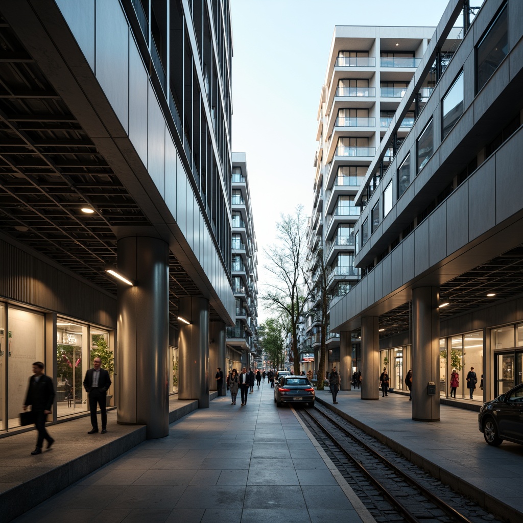 Prompt: Urban metro station, modern architecture, sleek lines, stainless steel columns, glass roofs, natural light pouring in, soft warm illumination, gentle shadows, subtle color palette, minimalist design, efficient lighting systems, LED strips, indirect lighting, ambient occlusion, realistic textures, 3/4 composition, shallow depth of field, panoramic view, bustling city atmosphere, morning rush hour, busy commuters, urban soundscape.