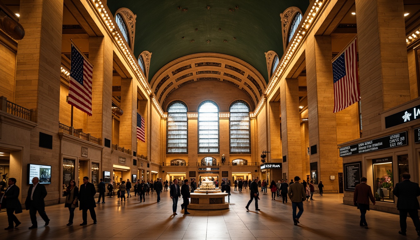 Prompt: Grand archways, ornate columns, vaulted ceilings, intricate stone carvings, warm golden lighting, bustling metro station, Romanesque style architecture, historic ambiance, detailed moldings, rustic brick walls, grand staircases, elegant chandeliers, vibrant urban atmosphere, morning rush hour, shallow depth of field, 1/2 composition, realistic textures, ambient occlusion.