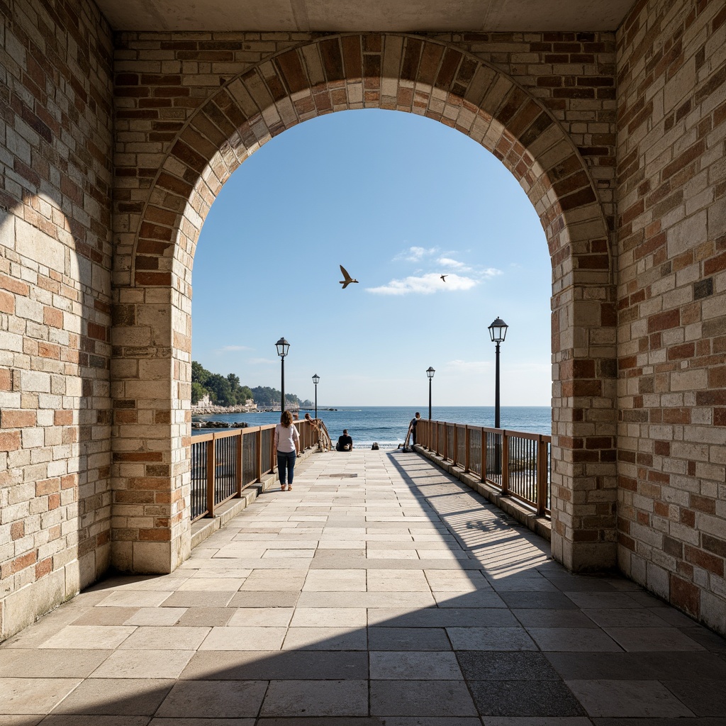 Coastal Romanesque Style Pedestrian Bridge Architecture Design Ideas