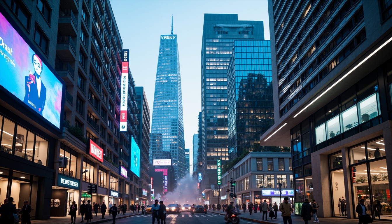 Prompt: Neon-lit skyscrapers, metallic silver accents, iridescent glass facades, holographic advertisements, cyberpunk cityscape, vibrant electric blue hues, neon green highlights, deep purple tones, rose gold details, sleek chrome lines, geometric patterns, futuristic urban landscape, high-tech infrastructure, levitating transportation pods, atmospheric mist, soft glowing ambiance, shallow depth of field, 1/1 composition, cinematic lighting, realistic reflections.