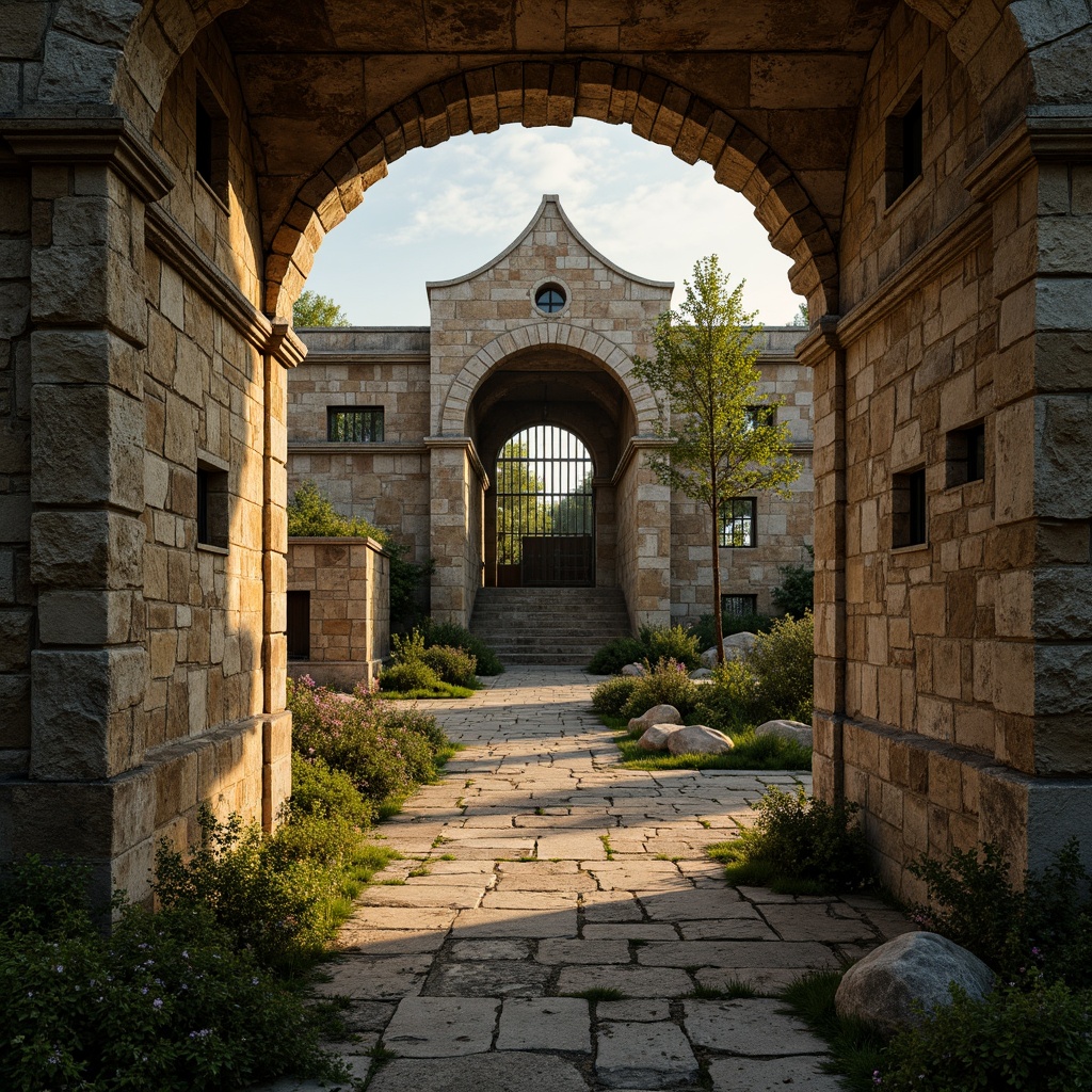 Prompt: Rustic stone walls, weathered rock formations, earthy tones, natural cracks, moss-covered surfaces, ancient ruins, mysterious ambiance, warm golden lighting, shallow depth of field, 1/1 composition, realistic textures, ambient occlusion, overgrown vegetation, abandoned structures, historic landmarks, worn stone pathways, faded frescoes, mystical atmosphere.