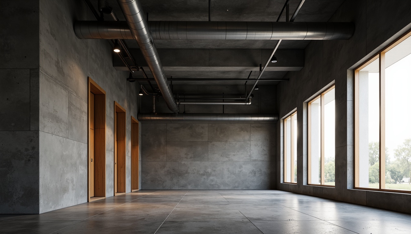 Prompt: Minimalist building facade, clean lines, monochromatic color scheme, industrial materials, exposed ductwork, polished concrete floors, floor-to-ceiling windows, natural light pouring in, soft warm glow, subtle shadows, recessed lighting fixtures, hidden LED strips, ambient illumination, 1/1 composition, shallow depth of field, realistic textures, soft focus, atmospheric perspective.