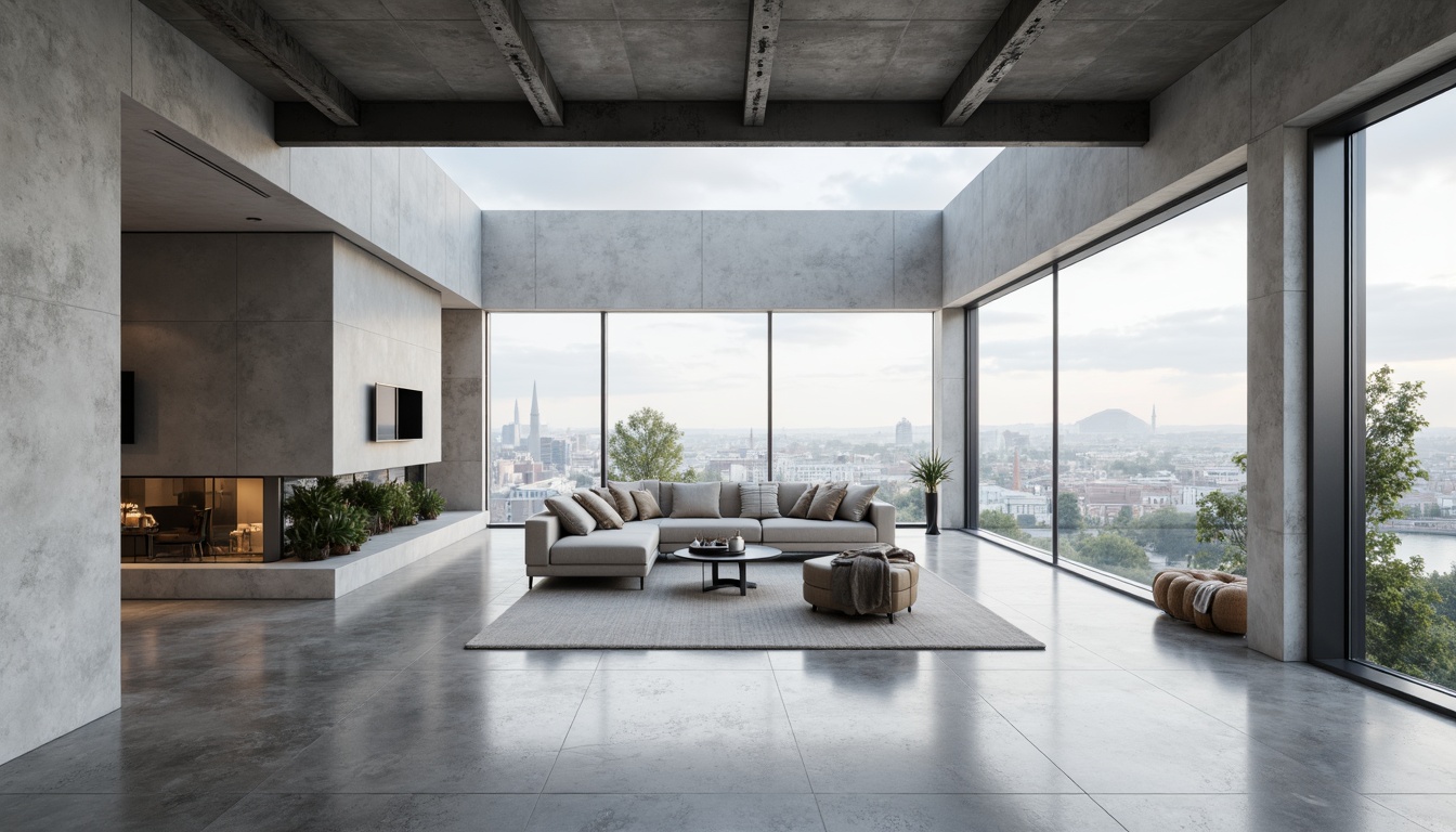 Prompt: Minimalist interior, open-plan living space, sleek lines, monochromatic color scheme, polished concrete floors, floor-to-ceiling windows, sliding glass doors, natural light, airy atmosphere, functional zones, flexible layouts, modular furniture, geometric shapes, industrial materials, exposed ductwork, urban loft aesthetic, modern cityscape views, cloudy day, soft diffused lighting, shallow depth of field, 2/3 composition, realistic textures, ambient occlusion.