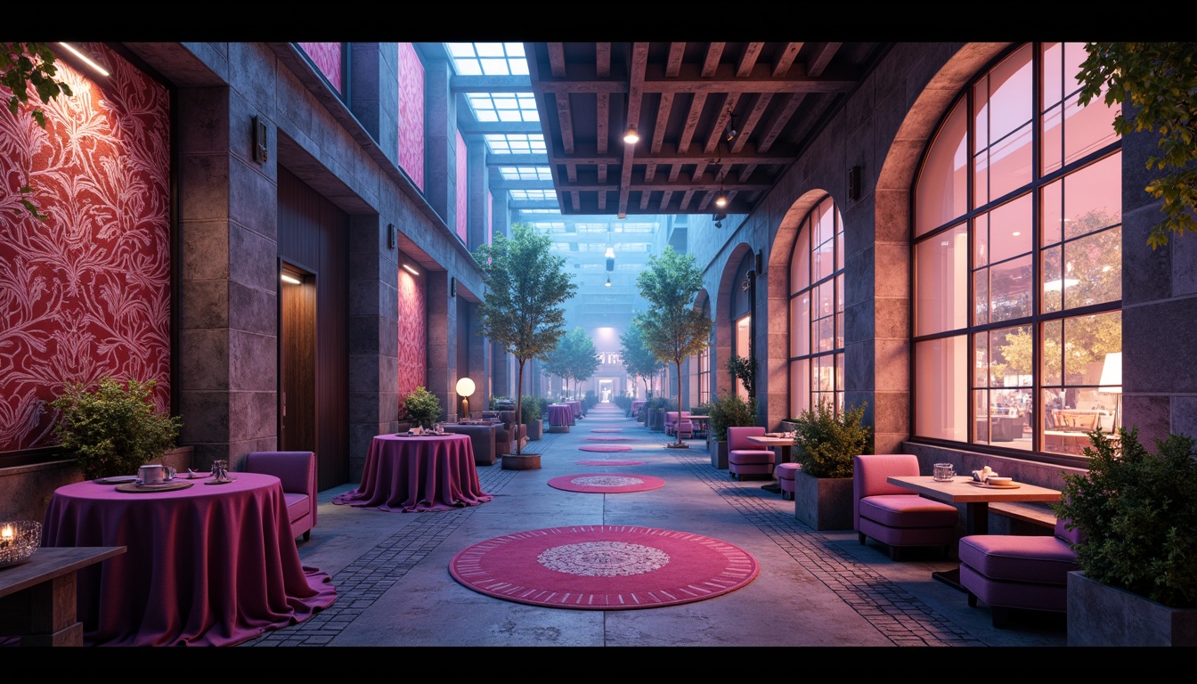 Prompt: Luxurious velvet fabrics, metallic accents, rough-hewn stone walls, smooth glass surfaces, distressed wood textures, vibrant neon lights, soft pastel hues, intricate lace patterns, bold geometric shapes, high-contrast color schemes, dramatic lighting effects, atmospheric mist, cinematic composition, 1/1 aspect ratio, shallow depth of field, realistic reflections.