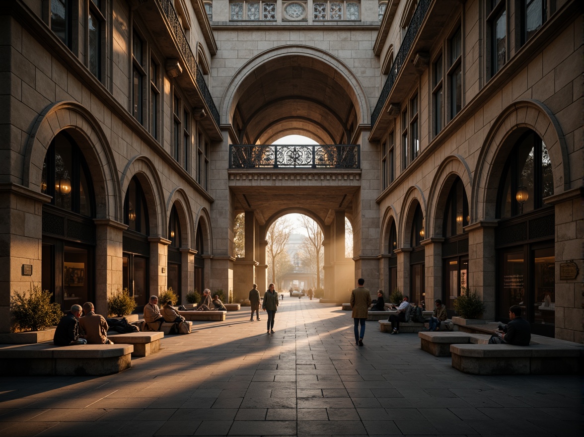 Prompt: Grand pedestrian bridge, Gothic archways, ornate stone carvings, ribbed vaults, pointed arches, flying buttresses, intricate tracery, stained glass windows, mystical ambiance, misty morning light, soft warm glow, shallow depth of field, 1/2 composition, symmetrical framing, realistic textures, ambient occlusion.