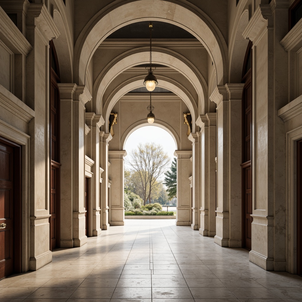 Prompt: Grand symmetrical entrance, harmonious balance, elegant arches, ornate columns, mirrored reflections, radial patterns, central axis, perfect proportions, geometric shapes, minimalist design, neutral color palette, natural stone flooring, subtle textures, ambient lighting, soft shadows, 1/1 composition, frontal view, realistic rendering, atmospheric perspective.