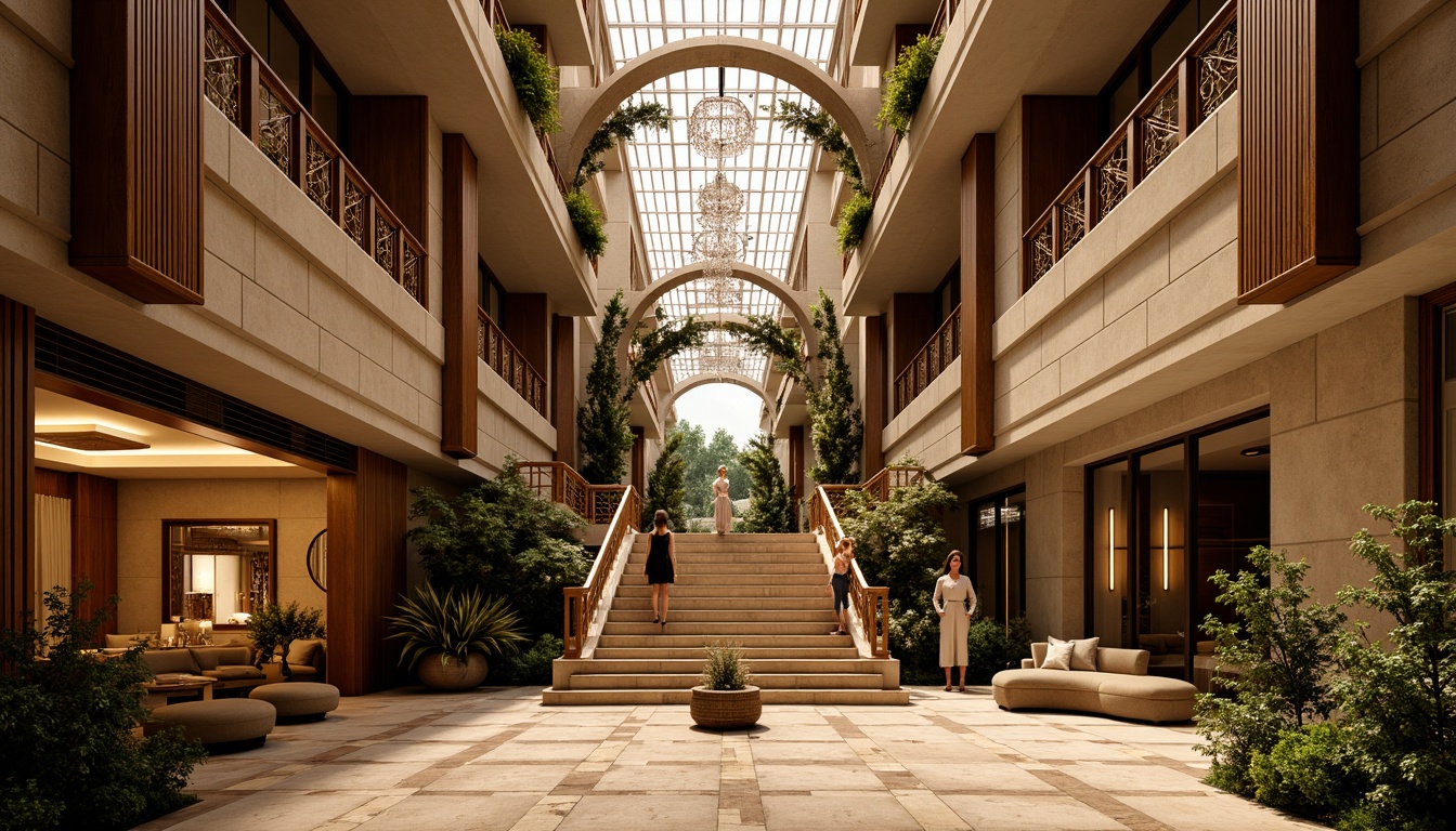 Prompt: Luxurious villa, ornate Art Deco facade, geometric patterns, metallic accents, curved lines, opulent decorations, lavish furnishings, grand staircase, intricate moldings, ornamental railings, luxurious textiles, velvet drapes, crystal chandeliers, marble floors, rich wood paneling, sunlit atrium, warm golden lighting, shallow depth of field, 1/1 composition, symmetrical framing, high-contrast rendering, realistic reflections.