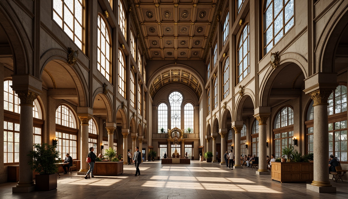 Prompt: Grand cathedral, symmetrical facade, ornate stone carvings, stained glass windows, vaulted ceilings, intricate mosaics, golden domes, classical columns, arches, pediments, grand entrance, marble floors, solemn atmosphere, soft warm lighting, shallow depth of field, 1/1 composition, central perspective, realistic textures, ambient occlusion.