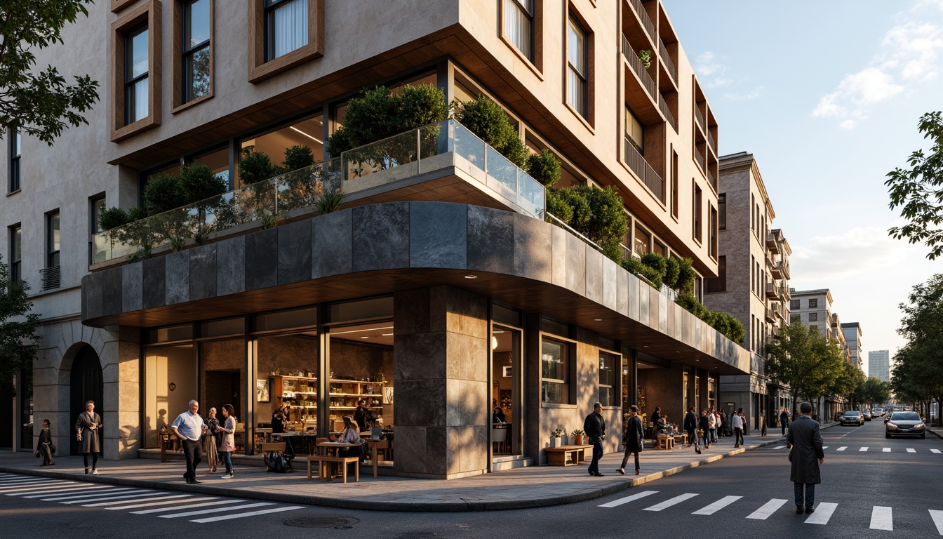 Prompt: Deconstructed coffee shop facade, irregular shapes, fragmented forms, distressed textures, industrial materials, exposed ductwork, metallic accents, reclaimed wood, abstract patterns, bold color contrasts, urban cityscape, busy street scene, morning sunlight, soft warm lighting, shallow depth of field, 1/1 composition, realistic render, ambient occlusion.