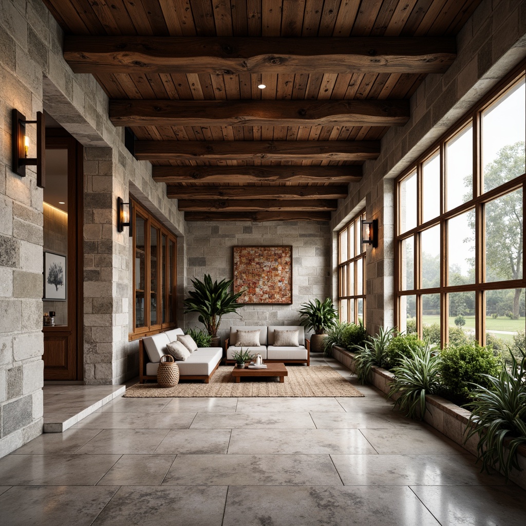 Prompt: Rustic stone walls, rough-hewn wooden beams, polished marble floors, metallic accents, translucent glass facades, weathered copper cladding, tactile brick surfaces, smooth concrete finishes, intricate mosaic patterns, ornate ceramic tiles, natural fiber textiles, ambient lighting, soft shadows, 1/1 composition, realistic reflections, detailed normal maps.