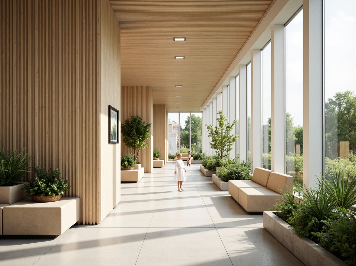 Prompt: Clean healthcare facility, minimalist interior design, neutral color palette, natural materials, wooden accents, simple furniture, calming atmosphere, abundant natural light, floor-to-ceiling windows, green walls, living plants, subtle textures, soft warm lighting, shallow depth of field, 3/4 composition, realistic render, ambient occlusion, serene ambiance, peaceful waiting areas, comfortable seating, gentle color scheme, soothing artwork, modern medical equipment, sleek metal surfaces, innovative technology integration.