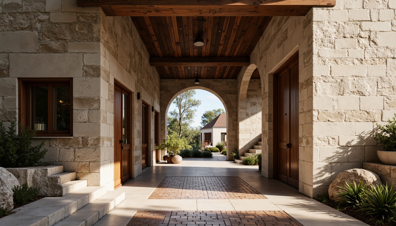 Prompt: Rough stone walls, weathered wooden planks, rusty metal accents, smooth concrete floors, intricate brick patterns, ornate tile mosaics, natural rock formations, earthy color palette, organic shapes, curved lines, modern minimalist aesthetic, abundant natural light, soft warm glow, shallow depth of field, 1/1 composition, realistic textures, ambient occlusion.