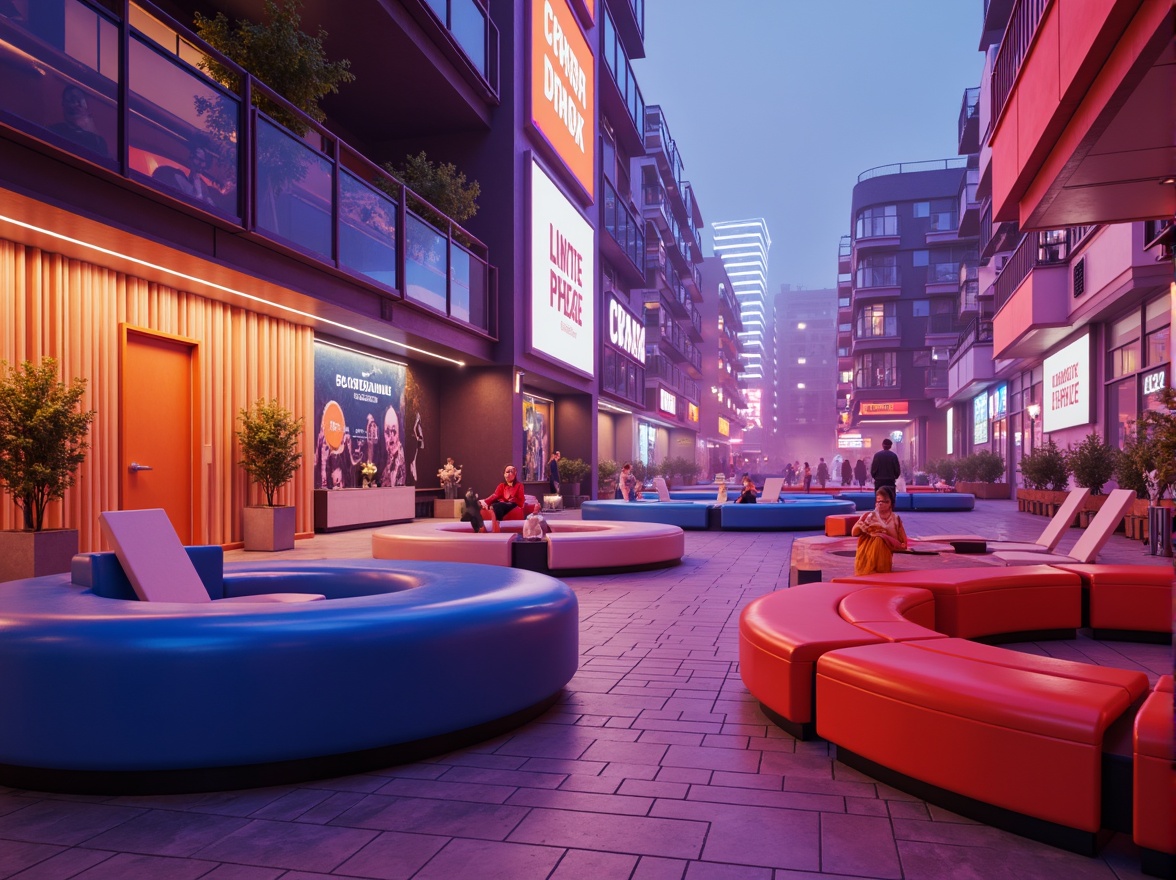 Prompt: Vibrant plastic textures, futuristic product design, bold color schemes, glossy finishes, smooth curves, ergonomic shapes, modernist architecture, urban cityscape, neon lights, misty atmosphere, shallow depth of field, 1/1 composition, realistic reflections, ambient occlusion.