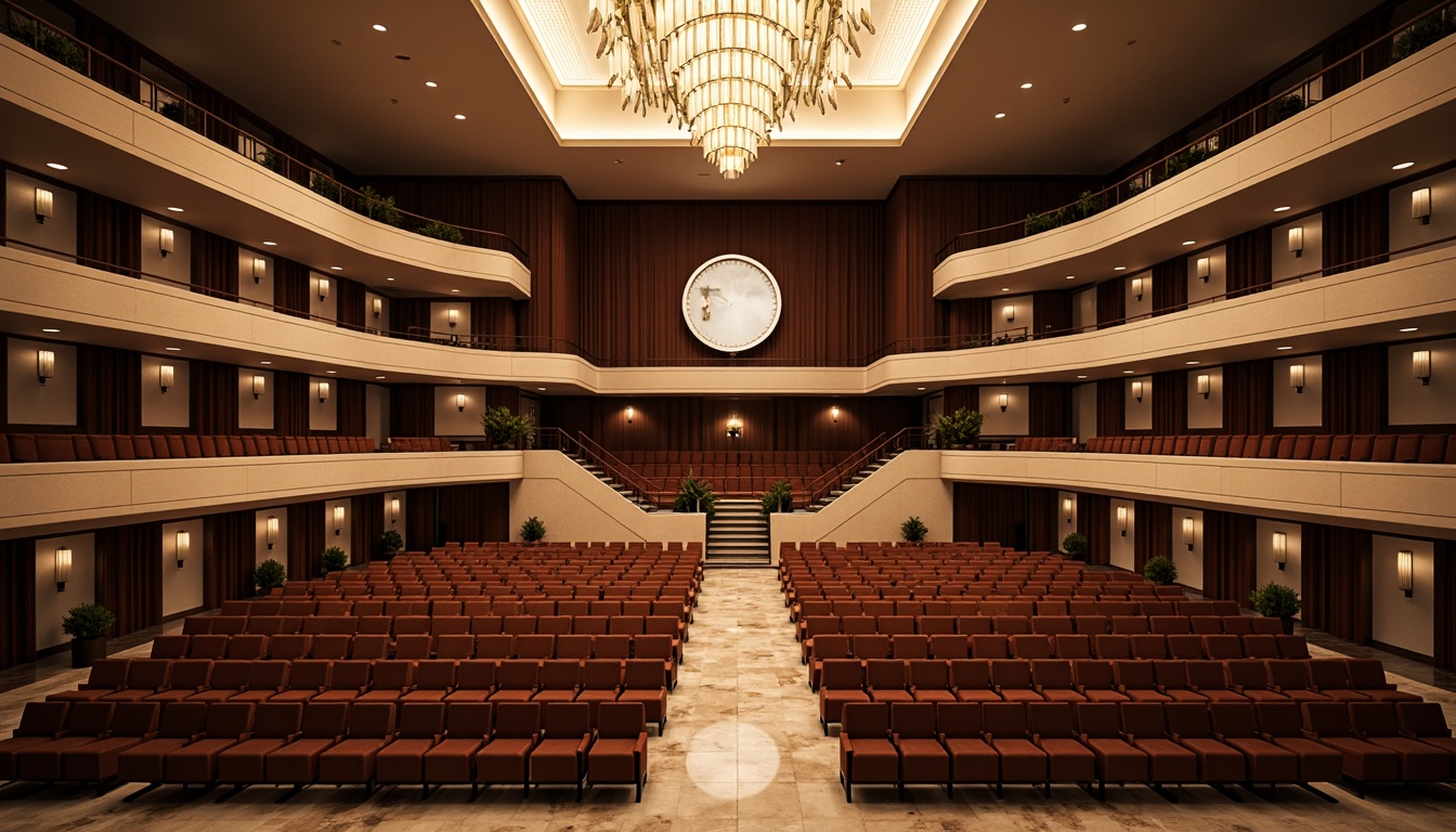 Prompt: Simple opera house interior, minimalist decor, neutral color palette, sleek lines, marble floors, grand staircase, luxurious chandeliers, velvet curtains, intimate seating areas, low-key lighting, subtle textures, elegant balconies, ornate railings, refined acoustic panels, sophisticated sound systems, dramatic spotlights, 1/1 composition, shallow depth of field, soft warm glow, realistic reflections.