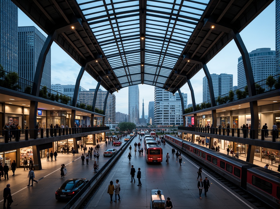 Prompt: Modern train station, sleek metal framework, large glass ceilings, bright LED lighting, warm color temperatures, high-contrast ratios, dynamic light simulations, realistic reflections, ambient occlusion, shallow depth of field, 3/4 composition, panoramic view, busy passenger traffic, rush hour atmosphere, urban cityscape, concrete flooring, steel beams, industrial design elements, futuristic architecture, energy-efficient systems, sustainable lighting solutions, motion sensors, automated lighting controls, soft warm glow, dramatic shadows.