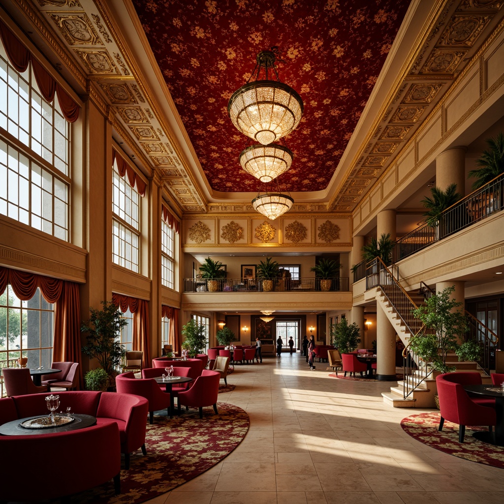 Prompt: Luxurious casino interior, rich velvet fabrics, ornate golden accents, crystal chandeliers, polished marble floors, lavish furnishings, intricate moldings, soft warm lighting, intimate ambiance, mysterious atmosphere, luxurious textiles, opulent drapery, grandiose staircases, majestic columns, ornamental metalwork, vintage decorative elements, nostalgic color palette, warm beige tones, deep red hues, sophisticated architectural details, dramatic ceiling heights, panoramic views, realistic reflections, ambient occlusion.