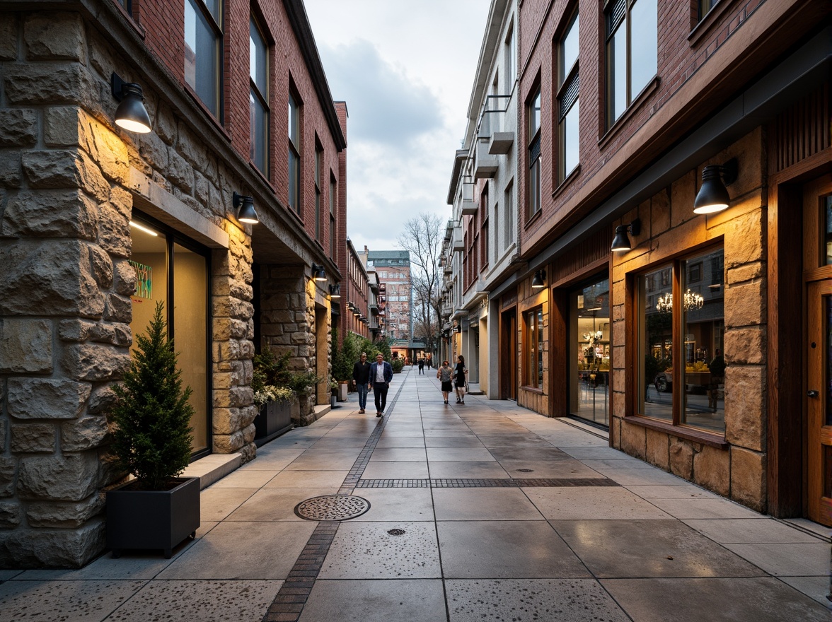 Prompt: Rough stone walls, weathered wooden planks, rusty metal cladding, smooth concrete floors, intricate tile patterns, vibrant colorful murals, natural brick facades, ornate stucco details, distressed finishes, industrial chic aesthetic, urban cityscape, cloudy grey sky, dramatic spotlighting, high contrast shadows, 1/1 composition, symmetrical framing, realistic material textures, ambient occlusion.