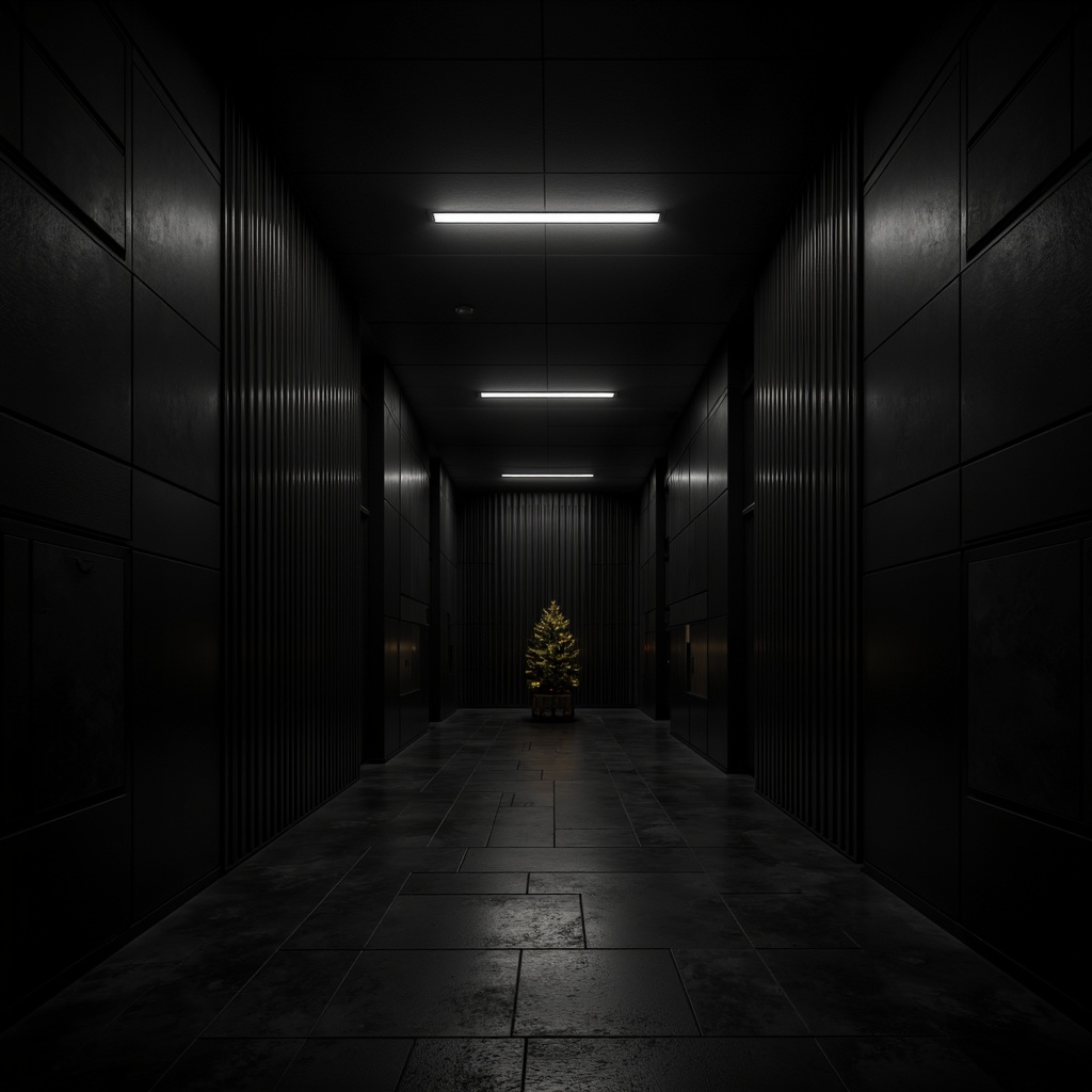 Prompt: Dark mysterious atmosphere, black sleek surfaces, modern minimalist design, bold typography, dramatic shadows, high-contrast lighting, luxurious textures, metallic accents, sophisticated elegance, avant-garde aesthetic, abstract geometric patterns, moody color palette, subtle gradient effects, cinematic composition, low-key illumination, atmospheric mist, 1/1 aspect ratio, realistic reflections.