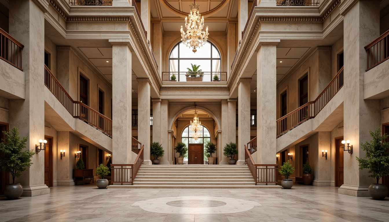 Prompt: Grandiose youth center facade, neoclassical architecture style, ornate columns, symmetrical composition, grand entrance, sweeping staircases, elegant balconies, intricate moldings, decorative cornices, rusticated bases, limestone walls, marble floors, high ceilings, crystal chandeliers, soft warm lighting, shallow depth of field, 1/1 composition, realistic textures, ambient occlusion.