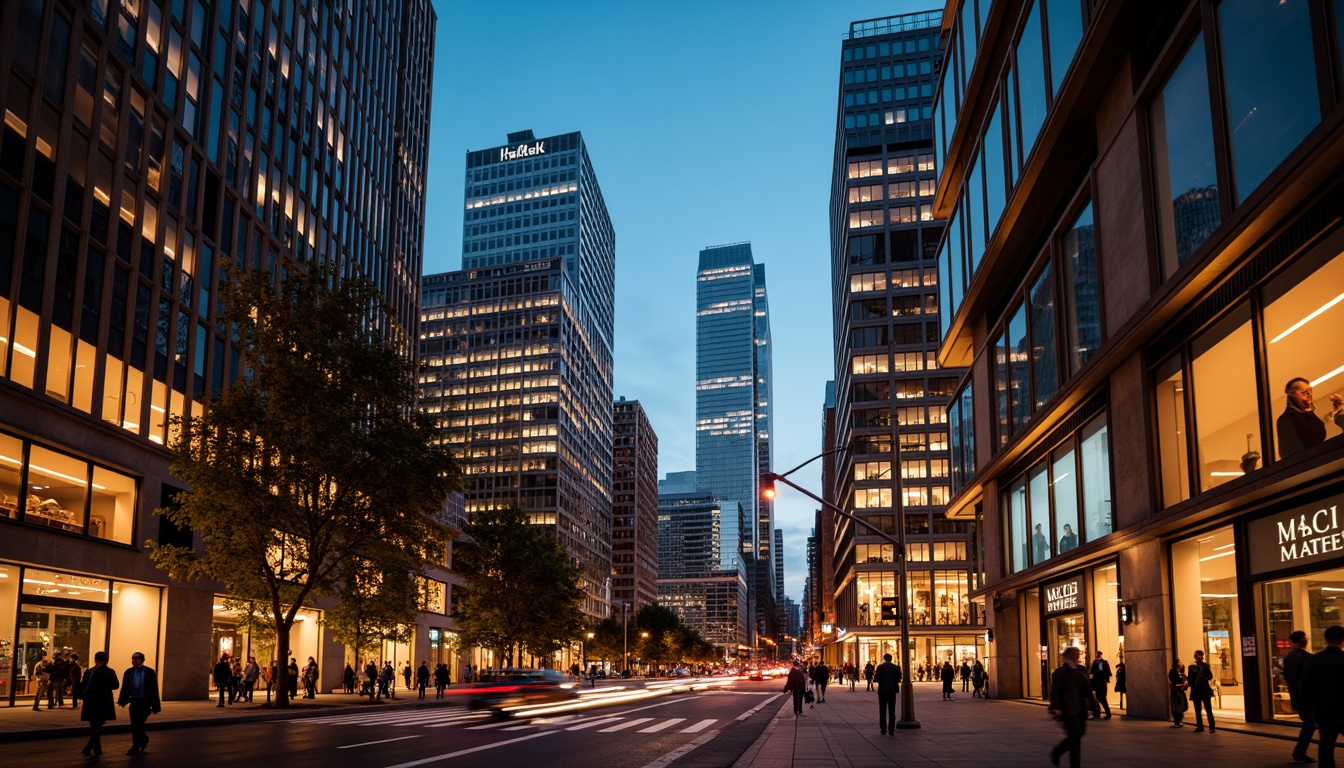 Prompt: Vibrant cityscape, modern skyscrapers, sleek glass facades, warm golden lighting, soft ambient glow, dramatic spotlights, LED strip lights, futuristic neon signs, urban streetscape, bustling nightlife, dynamic shadows, high-contrast illumination, cinematic atmosphere, 1/1 composition, low-angle shot, realistic reflections, detailed textures.