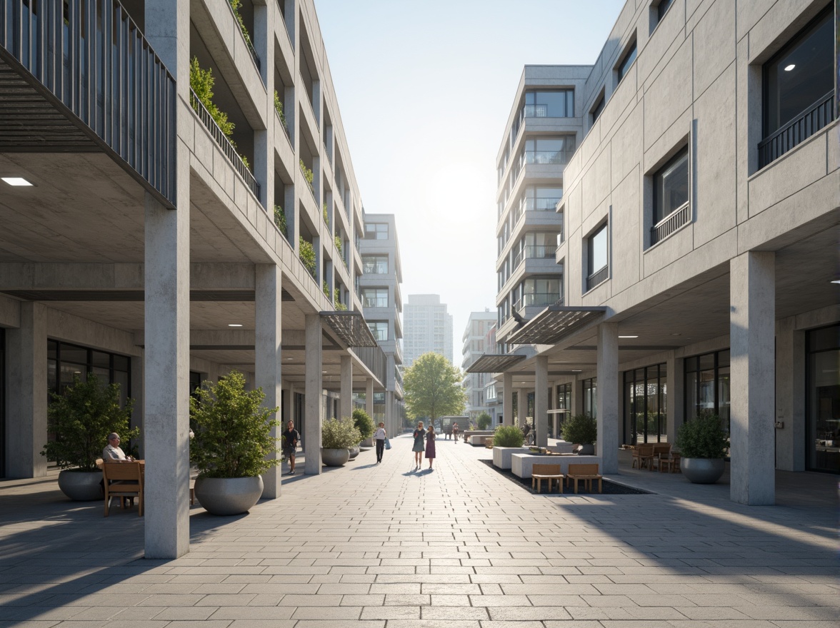 Prompt: Clean lines, minimal ornamentation, rectangular forms, flat roofs, large windows, sliding glass doors, industrial materials, exposed ductwork, functional simplicity, urban context, cityscape views, morning light, soft shadows, shallow depth of field, 2/3 composition, symmetrical balance, monochromatic color scheme, raw concrete textures, metallic accents, futuristic ambiance.