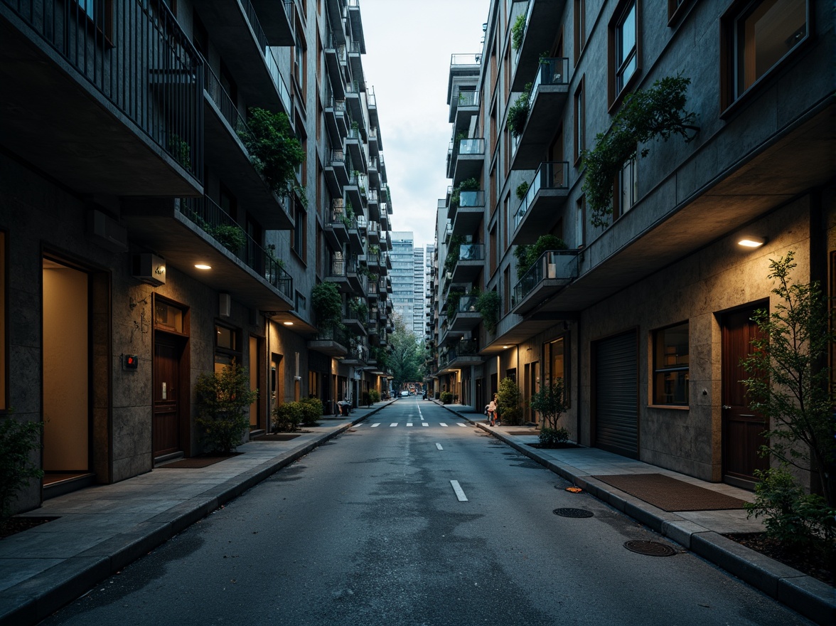 Prompt: Gritty urban landscape, brutalist architecture, concrete structures, industrial textures, metal beams, exposed ductwork, raw unfinished walls, harsh overhead lighting, cold neon glow, dramatic shadows, low-key ambient Occlusion, cinematic mood, 1/1 composition, extreme contrast, high-ISO capture, rough-hewn stone pavements, asphalt roads, city streets, urban decay, neglected buildings, rusty metal accents, chain-link fences, urban grittiness, desaturated color palette, stark realism.