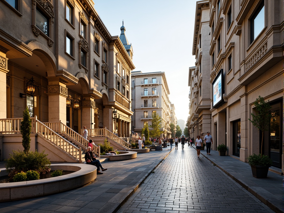 Prompt: Grandiose cityscape, ornate Baroque architecture, intricately carved stone facades, gilded details, sweeping arches, grand staircases, opulent chandeliers, lavish fountains, vibrant street art, bustling urban activity, morning sunlight, soft warm lighting, shallow depth of field, 1/1 composition, realistic textures, ambient occlusion.