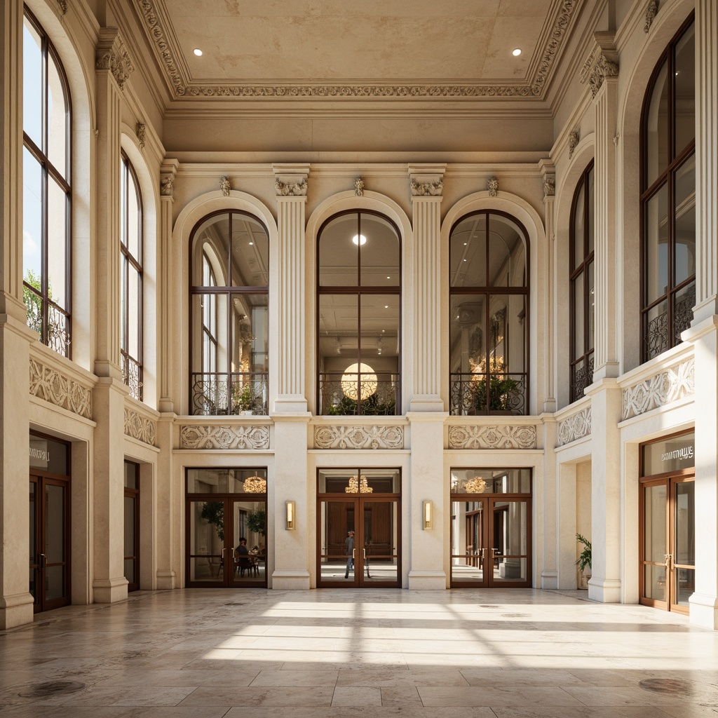 Prompt: Grand clinic building, neoclassical architecture, symmetrical facade, Ionic columns, ornate details, cream-colored stone walls, large windows, glass doors, polished marble floors, elegant chandeliers, serene atmosphere, soft warm lighting, shallow depth of field, 1/1 composition, central axis symmetry, subtle texture overlays, ambient occlusion.Please let me know if this meets your expectations!