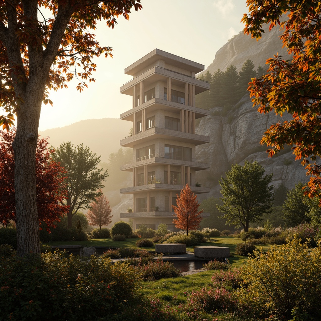 Prompt: \Watching tower, majestic architecture, warm earthy tones, rustic stone walls, wooden accents, vibrant greenery, blooming flowers, misty morning atmosphere, soft golden lighting, dramatic shadows, 1/2 composition, cinematic view, realistic textures, ambient occlusion.\Let me know if you need any adjustments!