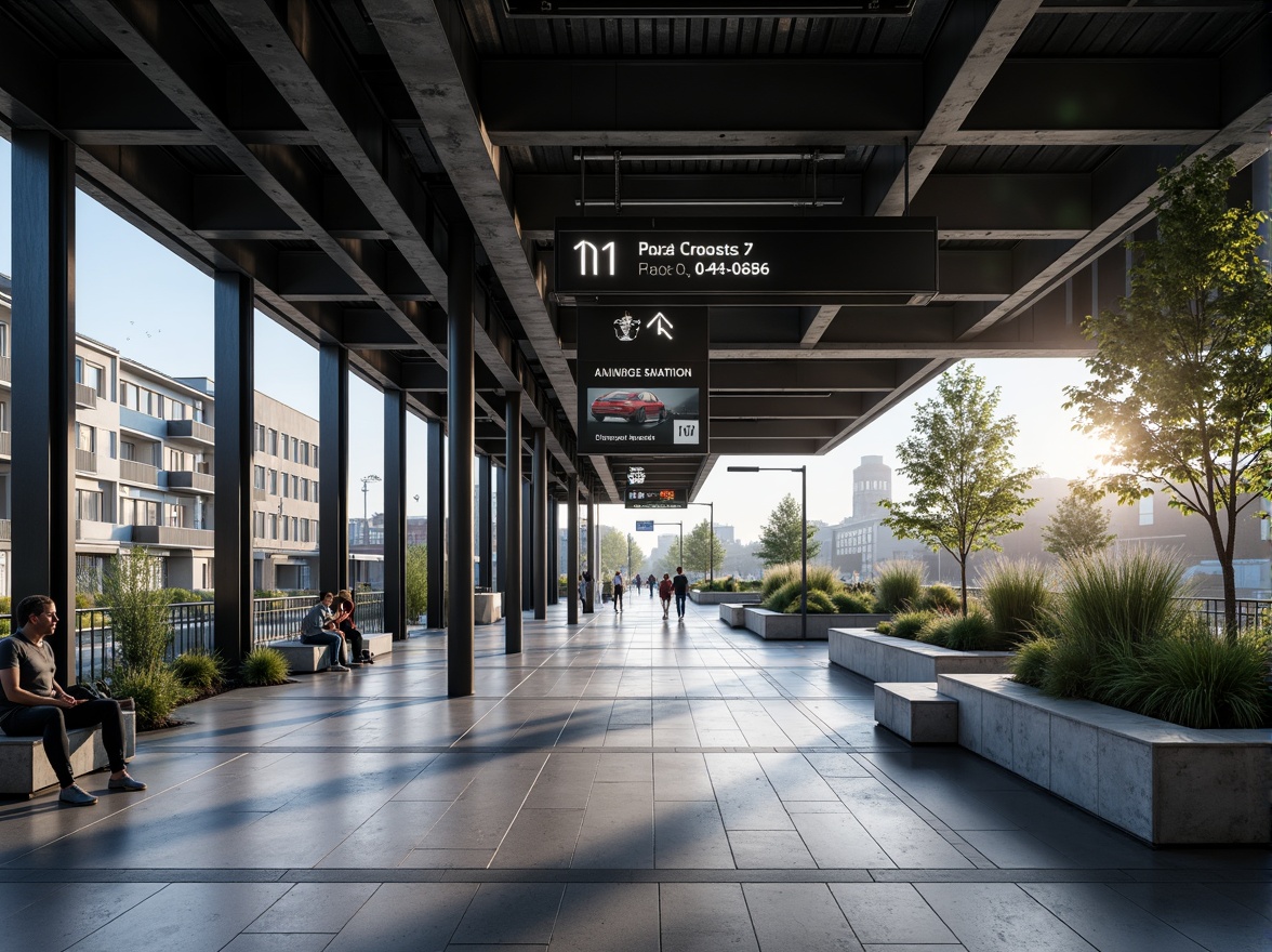 Prompt: Modern metro station, minimalist aesthetic, clean lines, monochromatic color scheme, sleek signage, LED lighting, polished concrete floors, geometric tile patterns, industrial metal beams, simple benches, sparse greenery, urban atmosphere, morning rush hour, soft natural light, shallow depth of field, 1/1 composition, realistic textures, ambient occlusion.