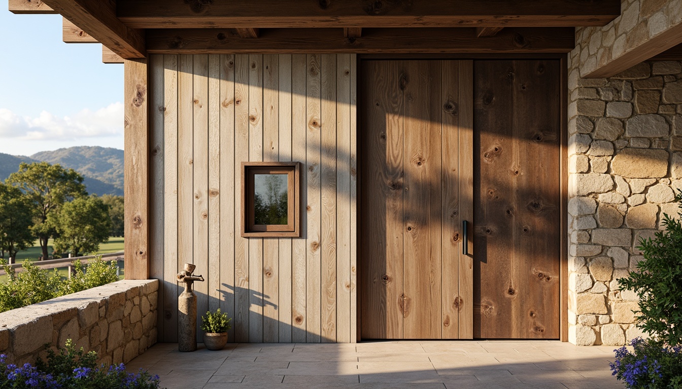 Prompt: Weathered wooden facade, natural stone walls, rustic metal accents, minimalist signage, vineyard views, rolling hills, sunny afternoon, soft warm lighting, shallow depth of field, 3/4 composition, panoramic view, realistic textures, ambient occlusion, reclaimed wood doors, industrial chic hardware, earthy color palette, simple clean lines, organic forms, functional simplicity, rustic elegance.