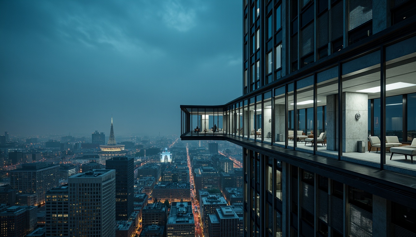 Prompt: Watching tower, modernist architecture, sleek glass fa\u00e7ade, minimalist lines, industrial metal frames, futuristic elevator systems, high-rise urban landscape, city skyline view, nighttime neon lighting, dramatic spotlighting, misty atmospheric effects, shallow depth of field, 1/1 composition, realistic reflective surfaces, ambient occlusion, vibrant urban colors, concrete structural elements, exposed ductwork, functional simplicity.