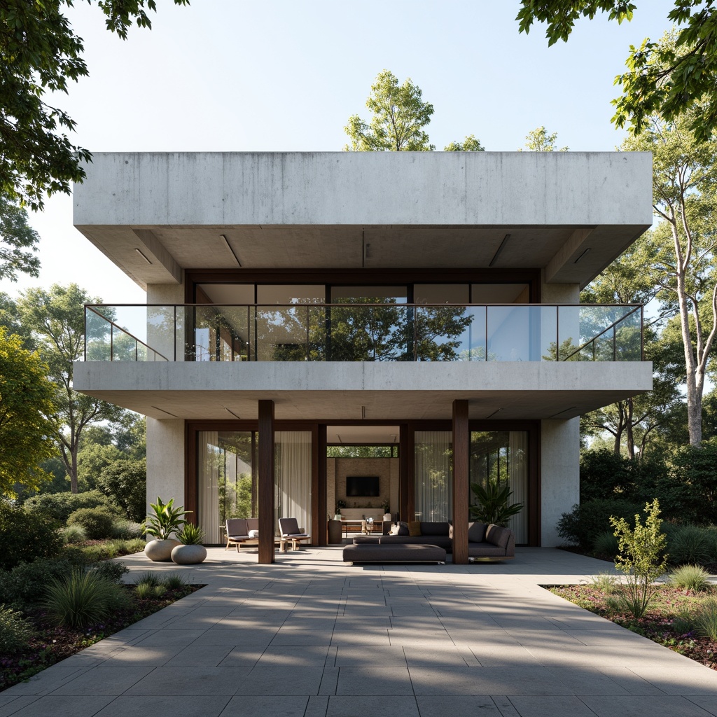 Prompt: Flat-roofed modernist building, clean lines, minimalist design, rectangular shapes, industrial materials, steel beams, concrete structures, large windows, sliding glass doors, open floor plans, functional spaces, rationalized layout, neutral color palette, natural light, soft shadows, 1/1 composition, realistic textures, ambient occlusion.