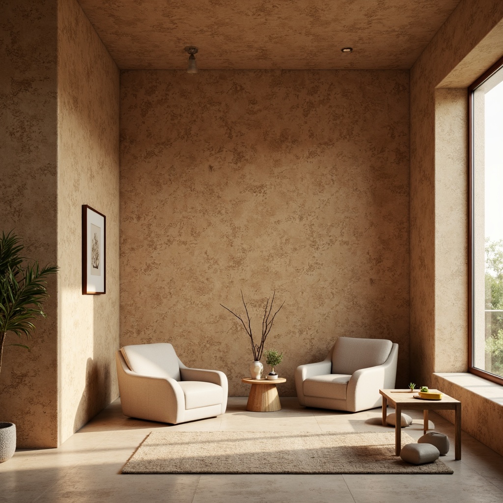 Prompt: Natural cork texture, minimalist interior design, earthy tone color palette, rustic accent walls, warm ambient lighting, simple furniture forms, clean lines, monochromatic scheme, natural material emphasis, organic shapes, subtle patterns, soft warm glow, shallow depth of field, 1/1 composition, realistic textures, ambient occlusion.