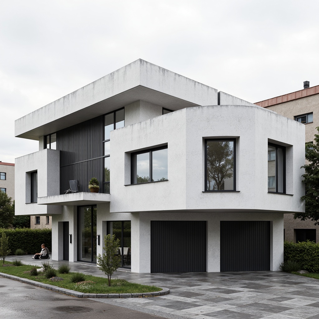 Prompt: Clean lines, simple shapes, monochromatic color scheme, subtle texture, industrial materials, urban context, modern architecture, flat roofs, large windows, sliding glass doors, minimal ornaments, functional details, natural light, soft shadows, shallow depth of field, 3/4 composition, symmetrical balance, brutalist influence, Scandinavian aesthetic, neutral tone, calm atmosphere.