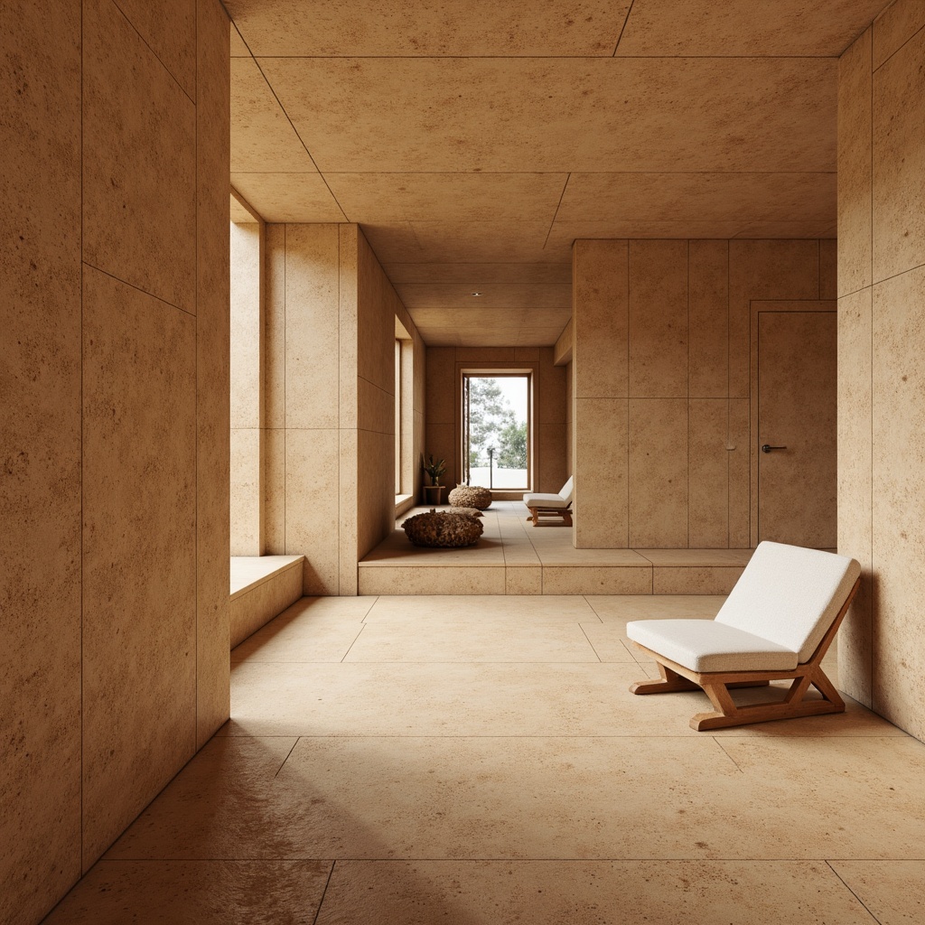 Prompt: Minimalist interior, cork flooring, natural texture, earthy tone, subtle pattern, organic feel, simple furniture, clean lines, monochromatic color scheme, soft warm lighting, shallow depth of field, 1/1 composition, realistic textures, ambient occlusion, cozy atmosphere, sustainable material, eco-friendly design.