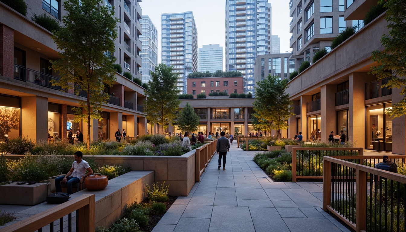 Prompt: Rustic wooden railings, sleek metal beams, suspension cables, pedestrian walkways, urban cityscape, modern architecture, green roofs, living walls, vibrant street art, eclectic urban furniture, natural stone pavers, LED lighting systems, dramatic night illumination, shallow depth of field, 1/1 composition, realistic textures, ambient occlusion, misty morning atmosphere, soft warm sunlight.