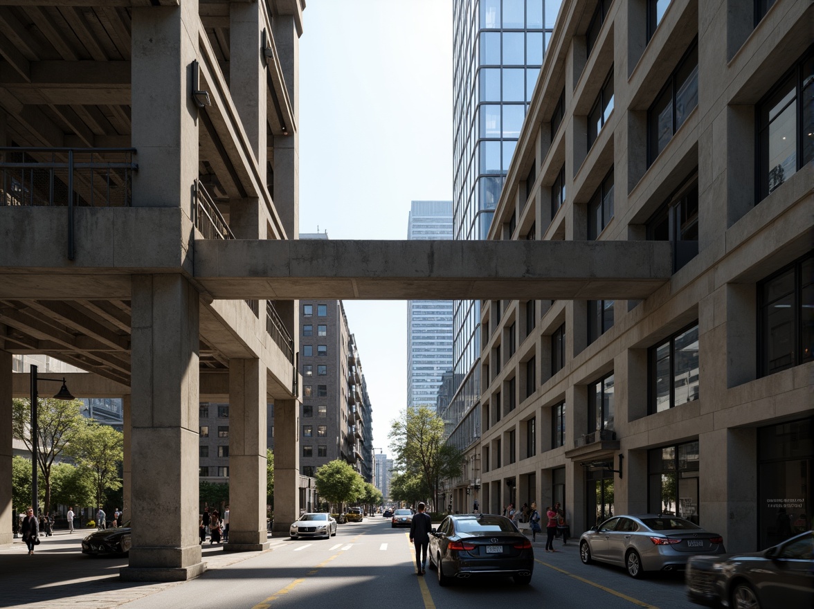 Prompt: Rustic stone columns, sturdy steel beams, reinforced concrete foundations, sleek glass facades, cantilevered rooflines, asymmetrical compositions, brutalist architecture, industrial materials, exposed ductwork, polished metal accents, natural light pouring in, dramatic shadows, high-contrast textures, realistic ambient occlusion, 2.5D rendering, cinematic camera angles, shallow depth of field, wide-angle lenses, futuristic cityscape, urban landscape, busy streets, towering skyscrapers.Please let me know if this meets your requirements!