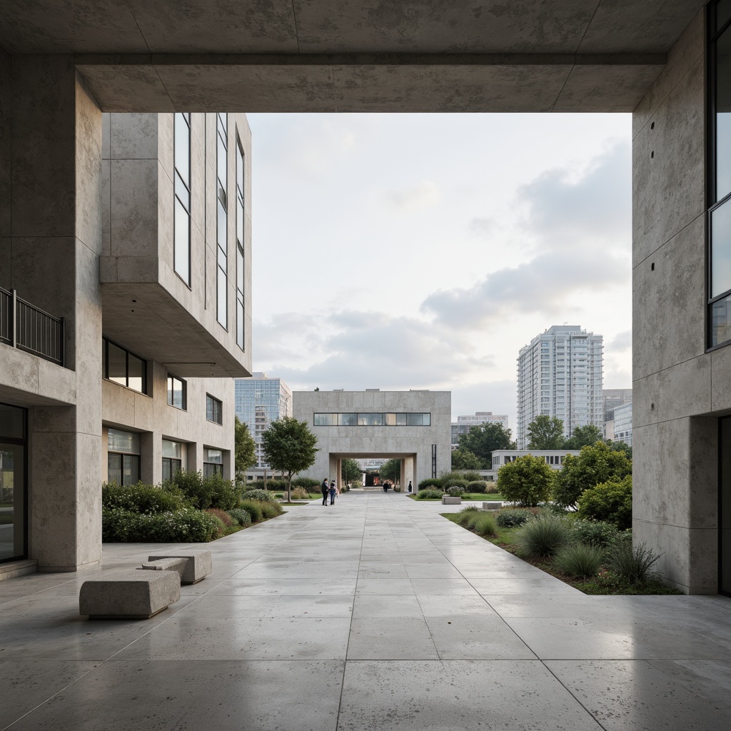 Prompt: Lavacrete architecture, brutalist design, raw concrete texture, industrial aesthetic, minimalist ornamentation, neutral color palette, natural light, airy atmosphere, open-plan interior, functional simplicity, modernist influence, urban context, cityscape background, cloudy sky, soft diffused lighting, shallow depth of field, 2/3 composition, realistic render, ambient occlusion.