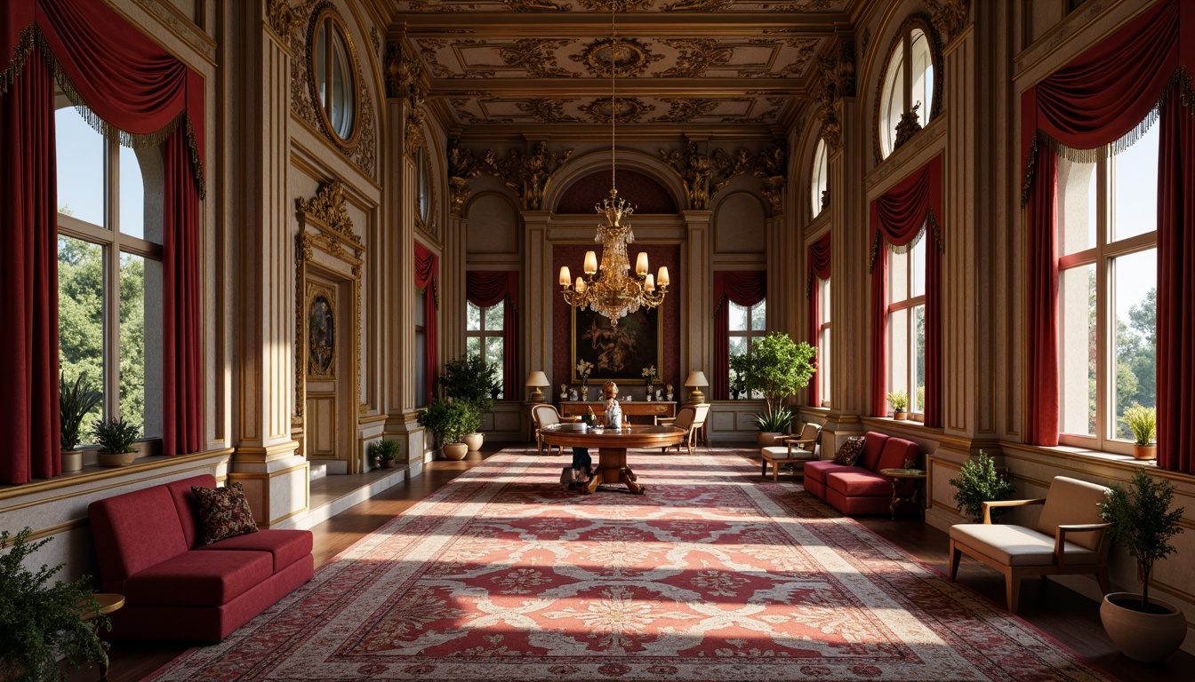 Prompt: Intricate stonework, ornate carvings, grandiose archways, luxurious fabrics, lavish furnishings, regal color palette, opulent chandeliers, intricate molding, gold accents, velvety textures, refined patterns, sophisticated lighting, shallow depth of field, 1/2 composition, cinematic view, realistic reflections, ambient occlusion.