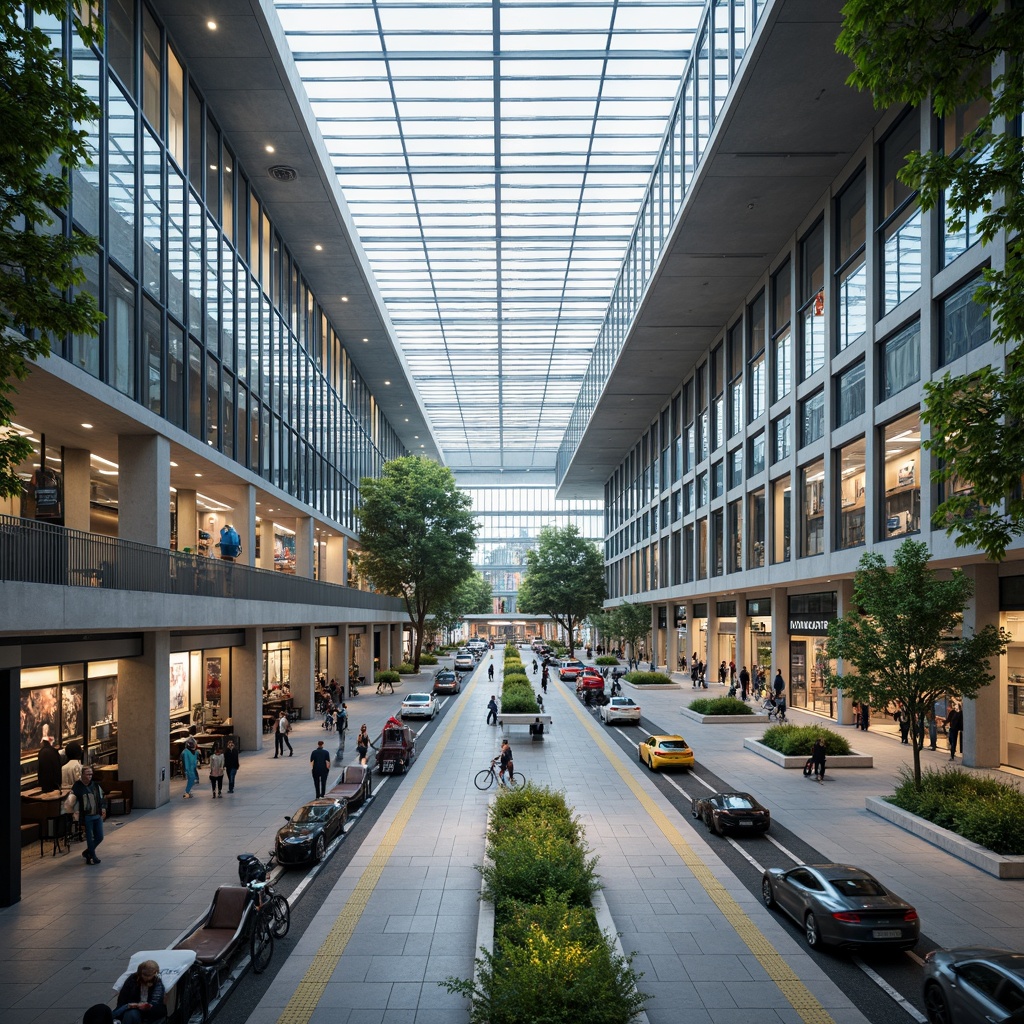 Prompt: Busy transportation hub, modern infrastructure, sleek metal architecture, glass roofs, efficient traffic flow, pedestrian walkways, cycling lanes, public art installations, urban furniture, green spaces, natural ventilation, ample lighting, shallow depth of field, 3/4 composition, panoramic view, realistic textures, ambient occlusion.