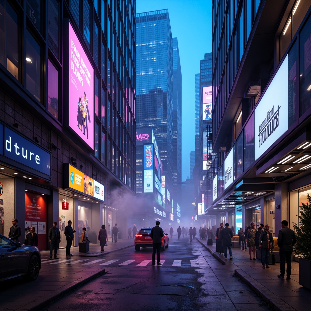 Prompt: Neon-lit cityscapes, futuristic skyscrapers, holographic advertisements, sleek metallic surfaces, luminescent LED strips, misty atmospheric effects, cinematic color grading, high-contrast lighting, dramatic shadows, vibrant neon hues, retro-futuristic accents, cyberpunk-inspired aesthetics, omnidirectional spotlights, atmospheric fog, mysterious ambient glow, 3/4 composition, shallow depth of field, realistic textures, ambient occlusion.