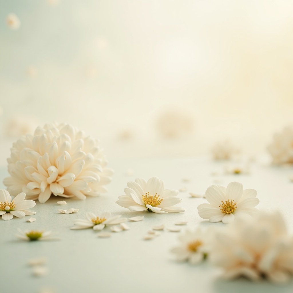 Prompt: Soft pastel hues, calming atmosphere, gentle color transitions, serene backgrounds, warm beige tones, creamy whites, pale blues, muted greens, elegant gold accents, subtle texture overlays, delicate gradient effects, soothing color harmony, 3/4 composition, shallow depth of field, realistic material textures, ambient occlusion.